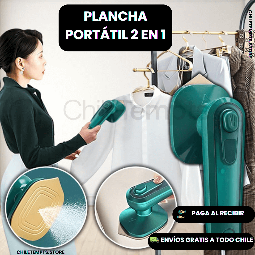 Plancha Portátil 2-en-1: Ropa impecable sin perder minutos