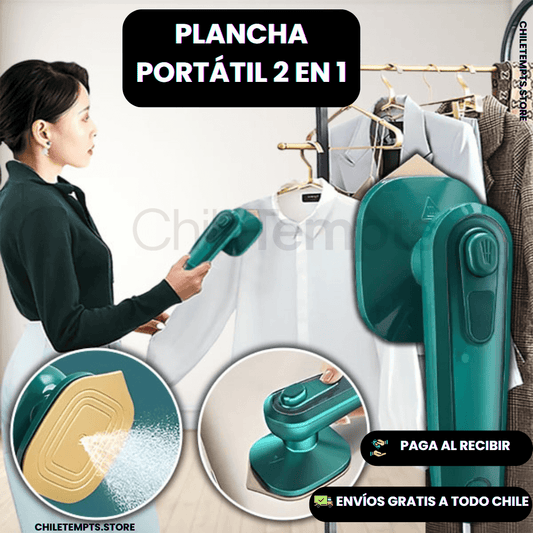 Plancha Portátil 2-en-1: Ropa impecable sin perder minutos